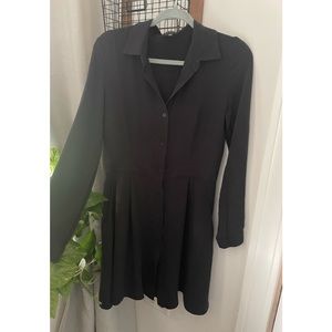 Black button down dress by Theory.